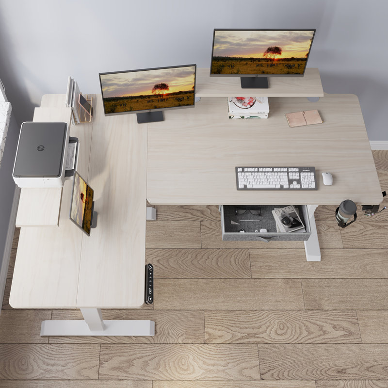 Inbox Zero Jonesboro 63'' L-Shaped Height Adjustable